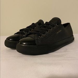 Prada Black Sparkly Sneakers